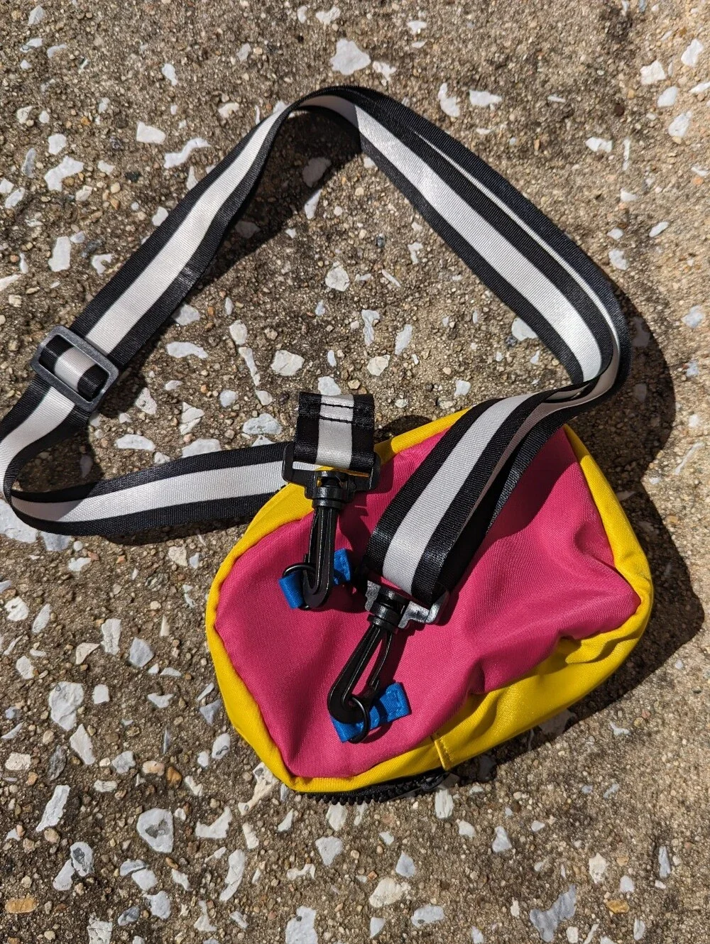 Small Colorblock Kids Crossbody Pouch - Pink, Yellow & Blue
